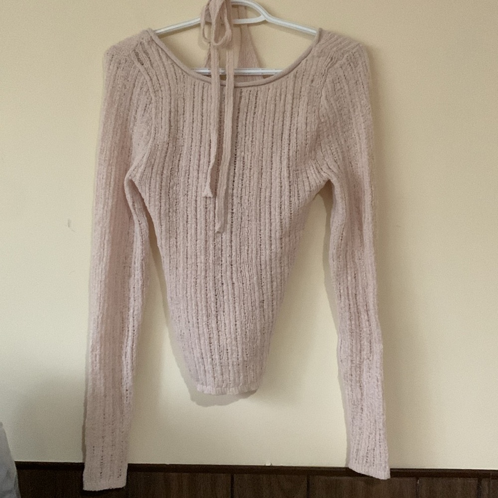 H&M Cream Ribbed Bikini Halter Sweater - Picture 6 of 6